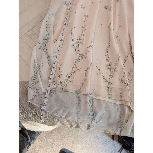 ERIN by Erin fetherstone blush pink mesh formal gown with cherry blossoms sz 4 - Picture 6 of 12